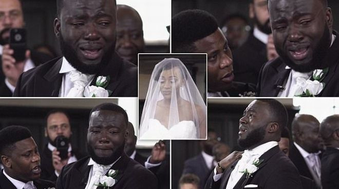 Chú rể 'thanh niên cứng' đột nhiên khóc rưng rức khi nhìn thấy cô dâu Ảnh 2