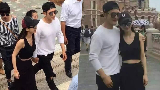 Angela Baby và Huỳnh Hiểu Minh tay trong tay đi công viên Disneyland Ảnh 2