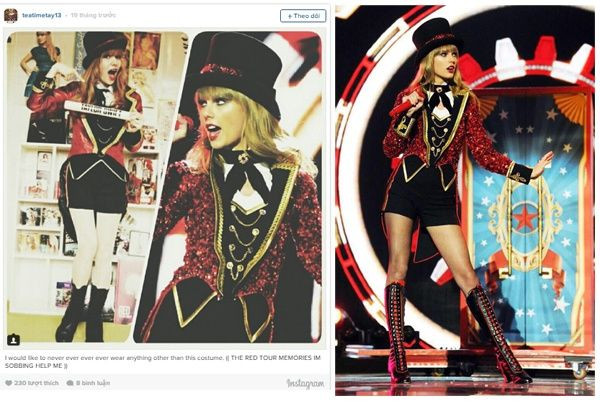 Bộ trang phục mà Taylor đã mặc khi trình diễn ca khúc "We Are Never Ever Getting Back Together" đã được Lotte Lutjes bắt chước và tự may lại.