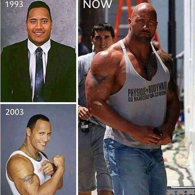 Dwayne Johnson cũng là một trong những tín đồ của phòng gym. Trải qua nhiều năm chăm chỉ luyện tập anh đã trở thành một trong những diễn viên có hình thể đẹp nhất Hollywood