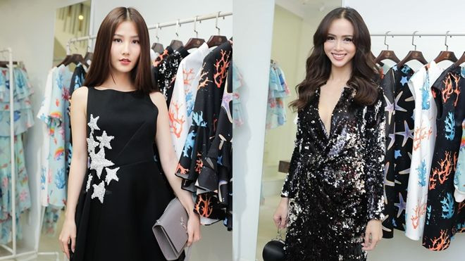 Diễm My, Vũ Ngọc Anh diện đầm cắt xẻ gợi cảm đến chúc mừng Adrian Anh Tuấn Ảnh 2