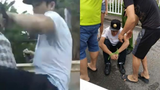 Giây phút kinh hoàng ôtô truy đuổi hai tên cướp giật điện thoại ở Hải Phòng Ảnh 2