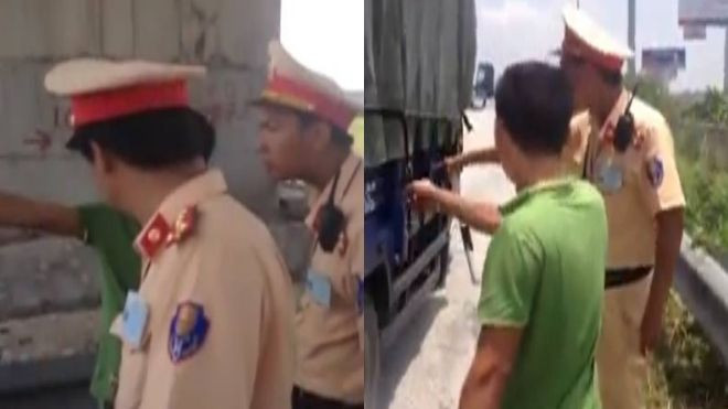 Xôn xao clip lái xe tải bị CSGT bắt lỗi vì… dán biển số cong Ảnh 2