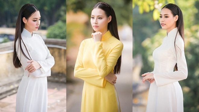 Hoa hậu Biển Thùy Trang tinh khôi với áo dài, đập tan 'lùm xùm' mua giải Ảnh 2