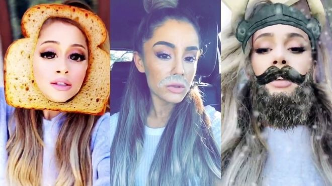 Kết hợp với Jimmy Show, Ariana Grande nhắng nhít 'hóa thú' ảo diệu bằng Snapchat Ảnh 2