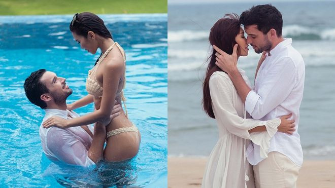 Siêu mẫu Hà Anh khoe thân hình 'bốc lửa', hôn chồng Tây trong bộ ảnh cưới ngọt ngào Ảnh 2