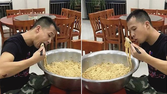 Anh lính cứu hỏa bỗng dưng nổi tiếng vì ăn hết một chậu mỳ tôm Ảnh 2