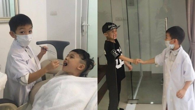Thích thú khoảnh khắc Subeo làm bác sĩ nha khoa khám răng cho con trai Quế Vân Ảnh 2