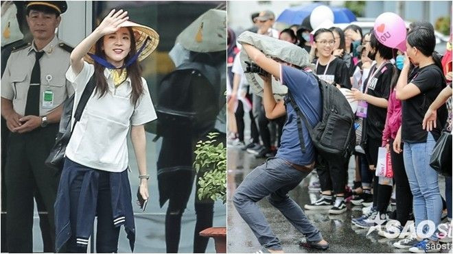 Dara bất ngờ khi hàng trăm fans Việt 'đội mưa' chào đón tại sân bay Ảnh 2