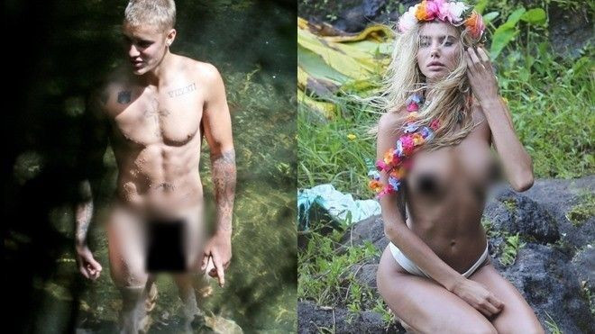 Sau Orlando Bloom, đến lượt Justin Bieber cùng bạn gái khỏa thân tắm suối Ảnh 2