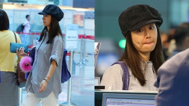 Vắng Hoắc Kiến Hoa, Lâm Tâm Như mệt mỏi 'vác' bụng bầu 3 tháng ở sân bay Ảnh 2