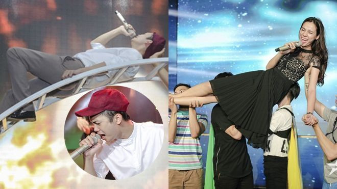 Tuấn Phương nằm hát trên vòng sắt, Kiều Diễm bưng bê đẹp mắt trên không Ảnh 2