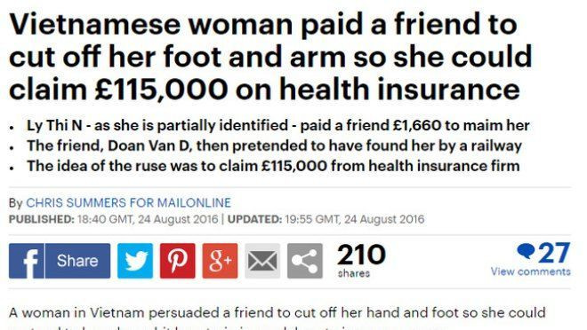 Độc giả quốc tế shock vụ người phụ nữ Việt thuê người chặt chân tay để hưởng bảo hiểm 3 tỷ Ảnh 2