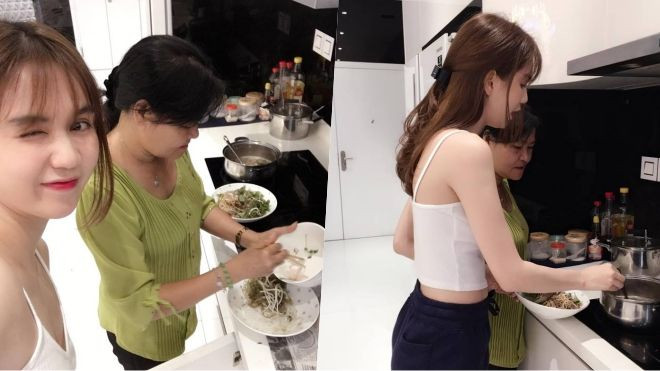 Ngọc Trinh chỉ cần đứng nấu ăn thôi cũng đủ sexy! Ảnh 2