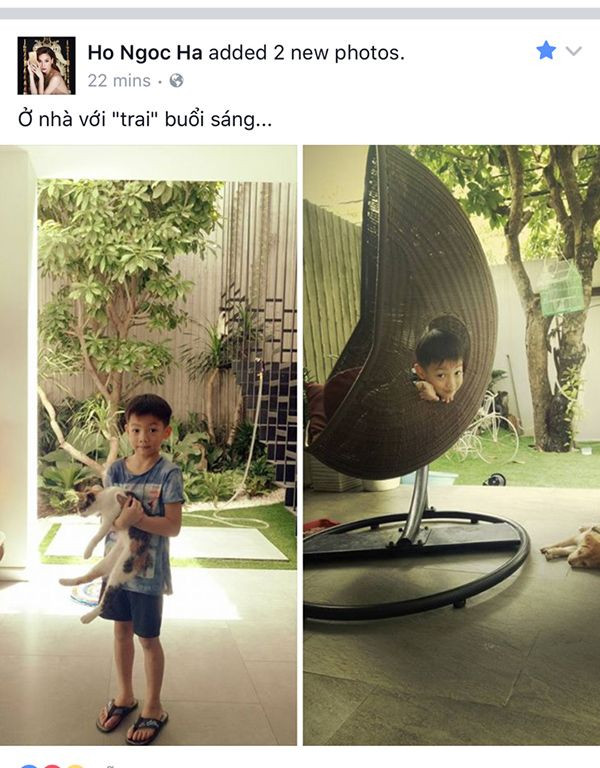 Mặc dù khá bận rộn chuẩn bị cho đêm Chung kết The Face - Gương mặt thương hiệu vào tối 3/9, nhưng Hồ Ngọc Hà vẫn có buổi sáng Độc lập bình yên bên con trai Subeo.