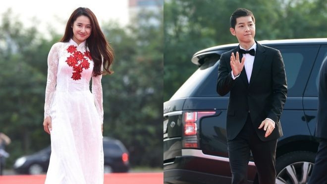Nhã Phương diện áo dài trắng, đọ sắc trên thảm đỏ với Song Joong Ki tại Seoul International Drama Awards Ảnh 2