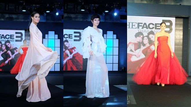 'Ba chị Đại' The Face Thái lộng lẫy 'kèn cựa' từng bước catwalk trong họp báo Ảnh 2