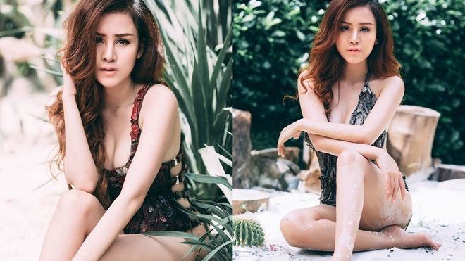 Bà Tưng Huyền Anh gợi cảm đón sinh nhật 23 với bộ ảnh mặc bikini từ vỏ cây Ảnh 2