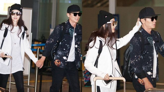 Phạm Băng Băng ấu yếm xoa đầu, nắm chặt tay Lý Thần không rời ở sân bay Ảnh 2