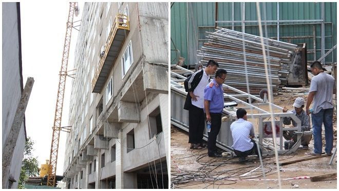 Đứt cáp thang công trình, 1 người tử vong 1 người nguy kịch Ảnh 2