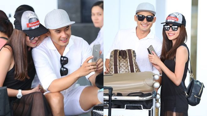 Lương Thế Thành selfie tình tứ bên vợ Thúy Diễm tại sân bay Ảnh 2