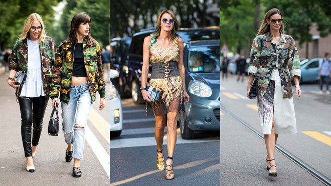 Họa tiết Camo, thắt lưng Corset 'quyết tâm' thống trị sàn diễn thời trang đường phố tại MFW 2017 Ảnh 2