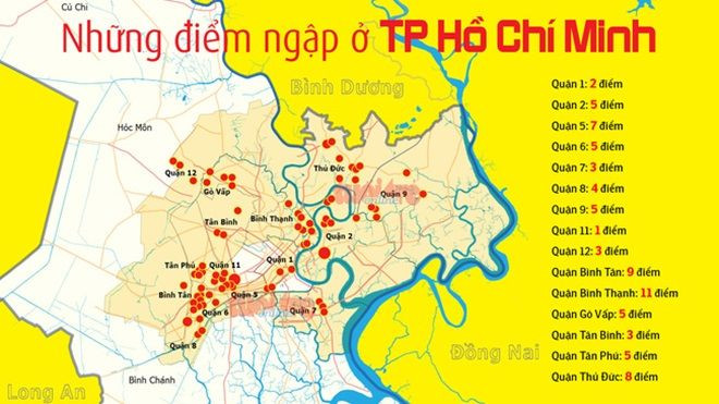 Bản đồ vị trí 66 điểm ngập cần tránh khi Sài Gòn có mưa lớn Ảnh 2