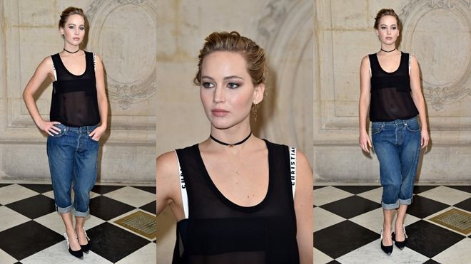 Quần jeans và tank top đến show Dior: Vâng, Jennifer Lawrence! Ảnh 2