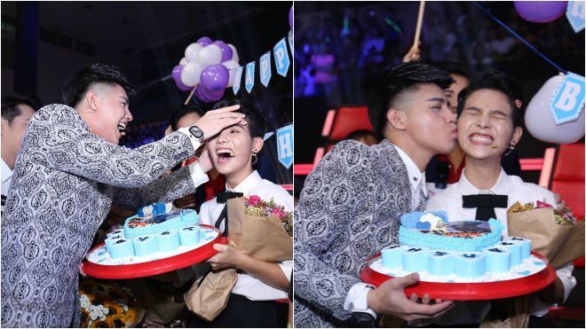 Noo Phước Thịnh tặng kẹp tóc, hôn 'nồng cháy' chúc mừng sinh nhật Vũ Cát Tường Ảnh 2