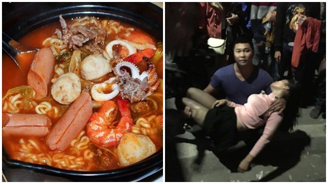 Thử sức với mỳ cay 7 cấp độ, một cô gái phải lên xe cấp cứu Ảnh 2