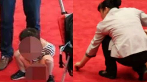 Bi hài cậu bé ngồi xổm… tè bậy trên thảm đỏ Hội nghị thượng đỉnh G20 tại Trung Quốc Ảnh 2
