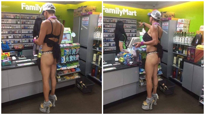 Cạn lời với chân dung 'soái ca' ăn mặc mát mẻ đi siêu thị Ảnh 2