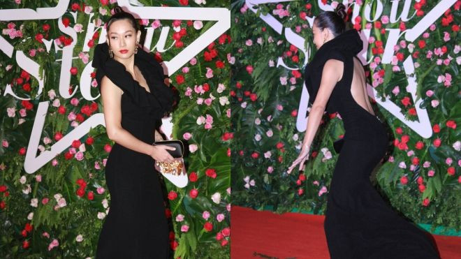Hoa hậu Hồng Kông xấu hổ vì suýt “vồ ếch” trên thảm đỏ Ảnh 2