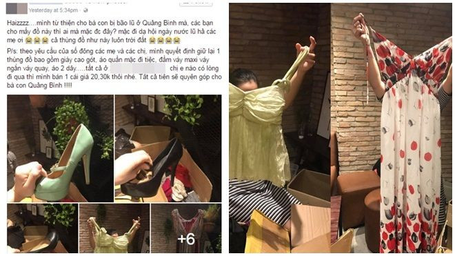 Kêu gọi ủng hộ miền Trung lũ lụt, nhóm từ thiện nhận được… giày cao gót và váy maxi Ảnh 2