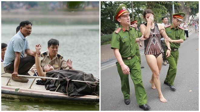 Nữ du khách bơi giữa hồ Hoàn Kiếm có biểu hiện bất thường Ảnh 2