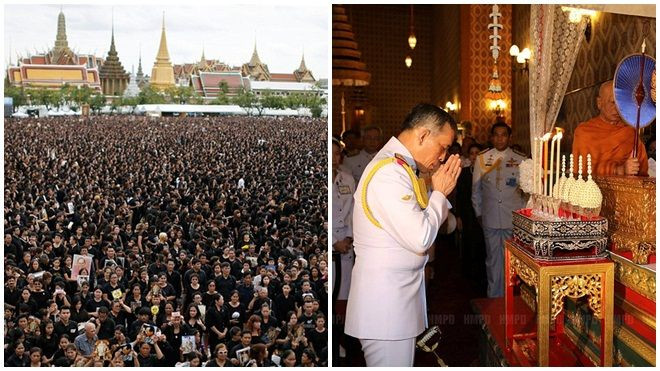 150.000 người dân Thái mặc áo đen tập trung bên ngoài cung điện Hoàng gia hát quốc ca tưởng nhớ vua Bhumibol Ảnh 2