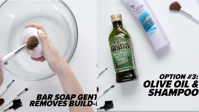 Rửa sạch cọ trang điểm chỉ bằng những đồ dùng có trong nhà bạn Ảnh 2