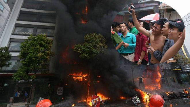 Cháy lớn thiêu rụi nhiều quán karaoke trên đường Trần Thái Tông, Hà Nội Ảnh 2