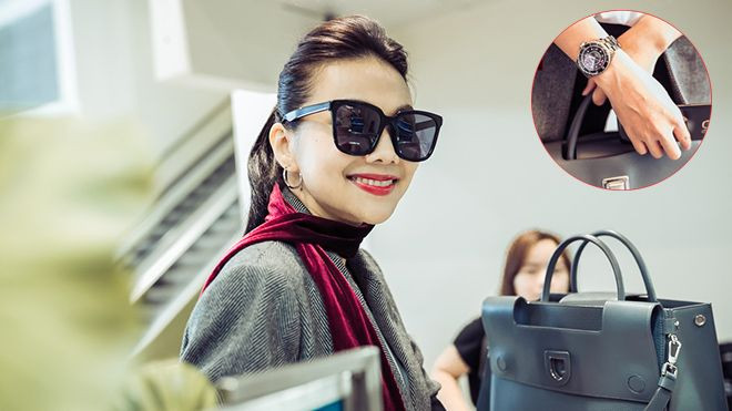 Thanh Hằng sành điệu tại sân bay với túi xách và đồng hồ 400 triệu đồng Ảnh 2