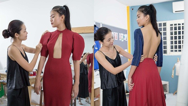 Mâu Thủy khoe lưng trần thử trang phục trước giờ chạy show VIFW 2016 Ảnh 2