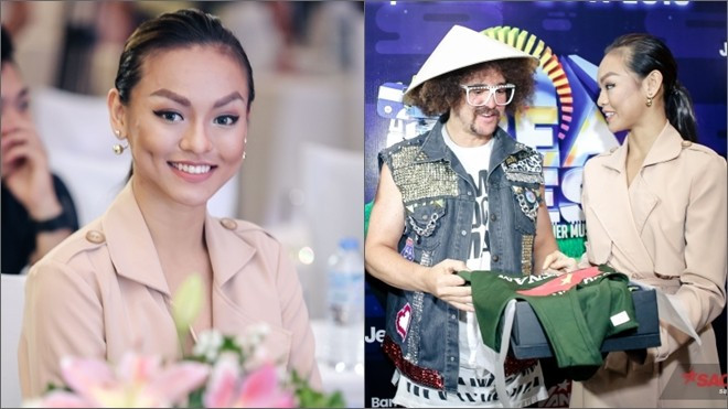 Mai Ngô nữ tính bất ngờ, tặng quà đặc biệt cho 'ông hoàng party rock' Redfoo Ảnh 2
