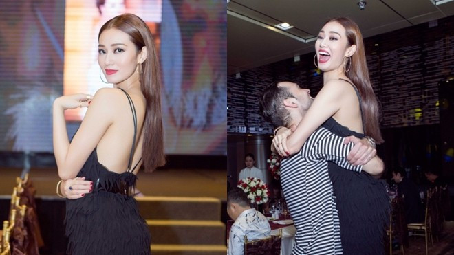Khánh My khoe trọn lưng trần, được trai Tây bế thốc trong tiệc sinh nhật Ảnh 2