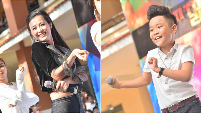 Thầy trò Đông Nhi - Nhật Minh 'quậy tưng bừng' giao lưu cùng các học sinh THPT Trần Quang Khải Ảnh 2