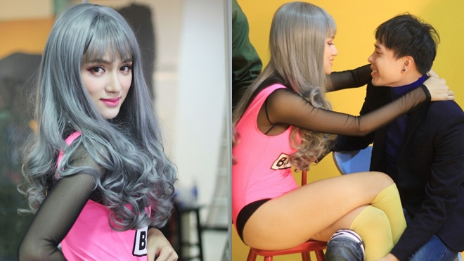 Hương Giang sexy 'cực độ' thoải mái ngồi… lên đùi Trịnh Thăng Bình Ảnh 2