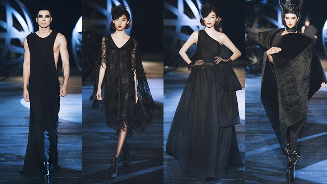Phí Phương Anh diện gam đen sắc lạnh sải bước trong show diễn Thu Đông 2016 của Đỗ Mạnh Cường Ảnh 2