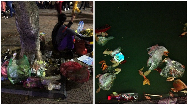Rác tràn ra đường phố đi bộ 'hậu' đón Noel Ảnh 2