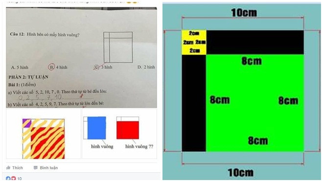 Bài toán tìm được 3 hay 4 hình vuông gây tranh cãi cư dân mạng Ảnh 2