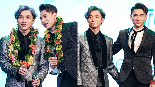 Làn sóng xanh 2016: Sơn Tùng - Isaac liên tục thì thầm, thân mật 'đụng chạm' khi nhận giải Ảnh 2