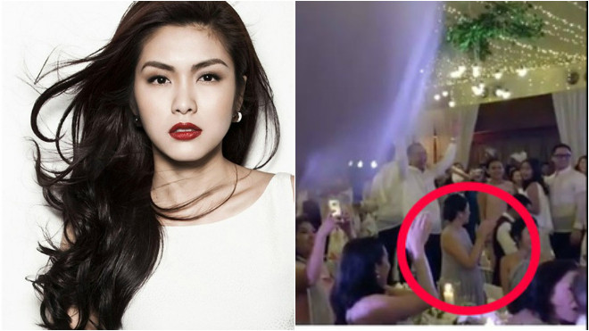 Clip: Tăng Thanh Hà vô tình lộ bụng bầu to trong đám cưới chị chồng Ảnh 2