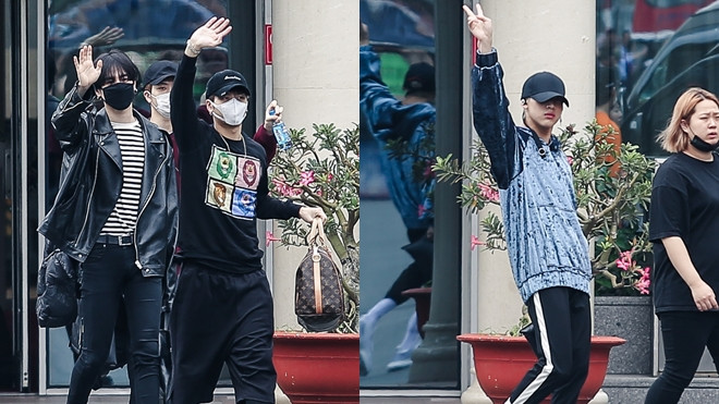 GOT7 đồng loạt bịt mặt, thân thiện vẫy tay chào fan tại sân bay Ảnh 2